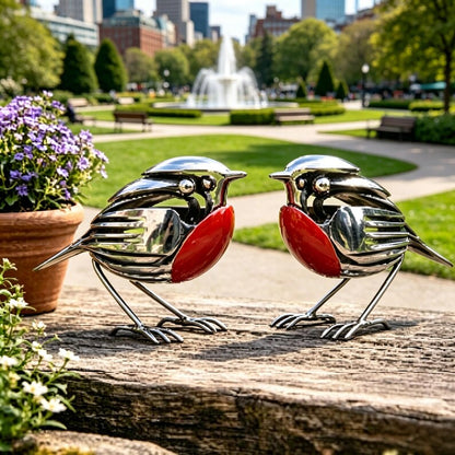 Bring Good Fortune and Beauty into Your Home with the Robin Scrap Metal Art Sculpture 🕊️✨