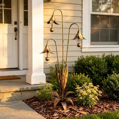 🔔 Enchanting Blue Bellflower Garden Stakes – Add Charm & Gentle Melody to Your Outdoor Space