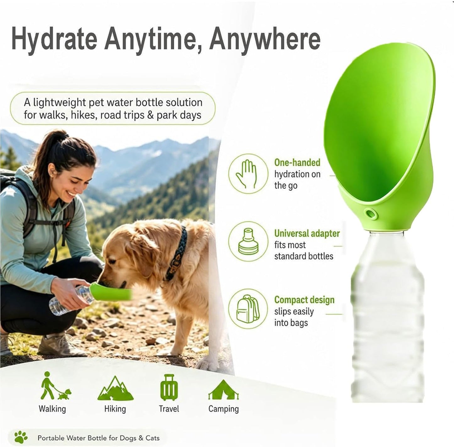 Portable Dog Water Bottle Adapter 🐶💧 Leak-Proof Pet Water Drinking Spout ✈️🐾