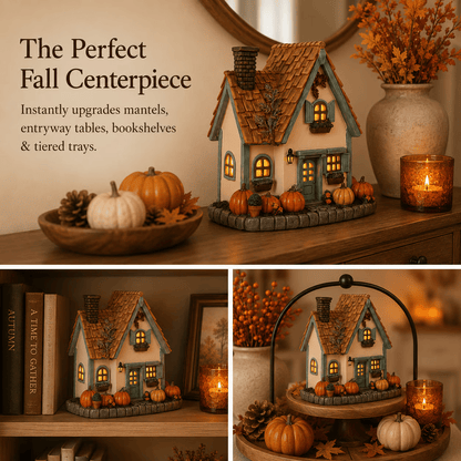 🍂Vintage Light Up Pumpkin Cottage Halloween Ornament-Huihui