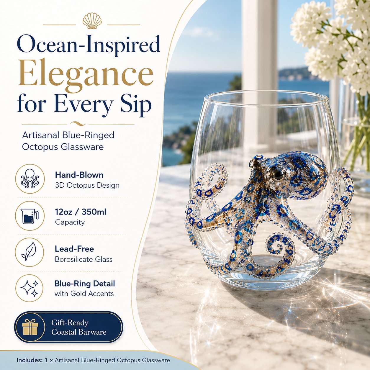 🔥 Last Day 66% OFF – 🌊 3D Ocean Animal Artisan Glassware Collection