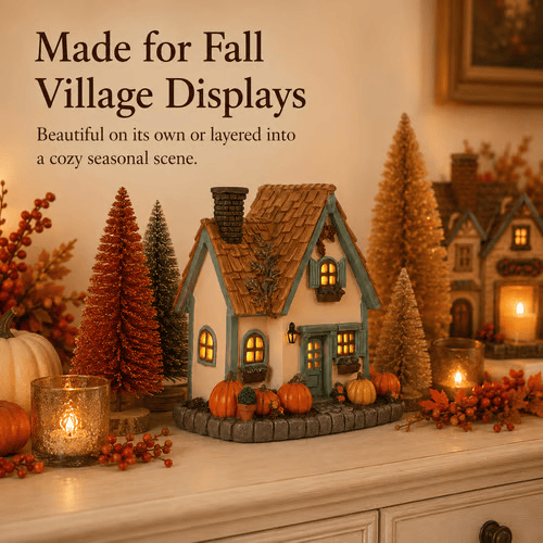 🍂Vintage Light Up Pumpkin Cottage Halloween Ornament-Huihui
