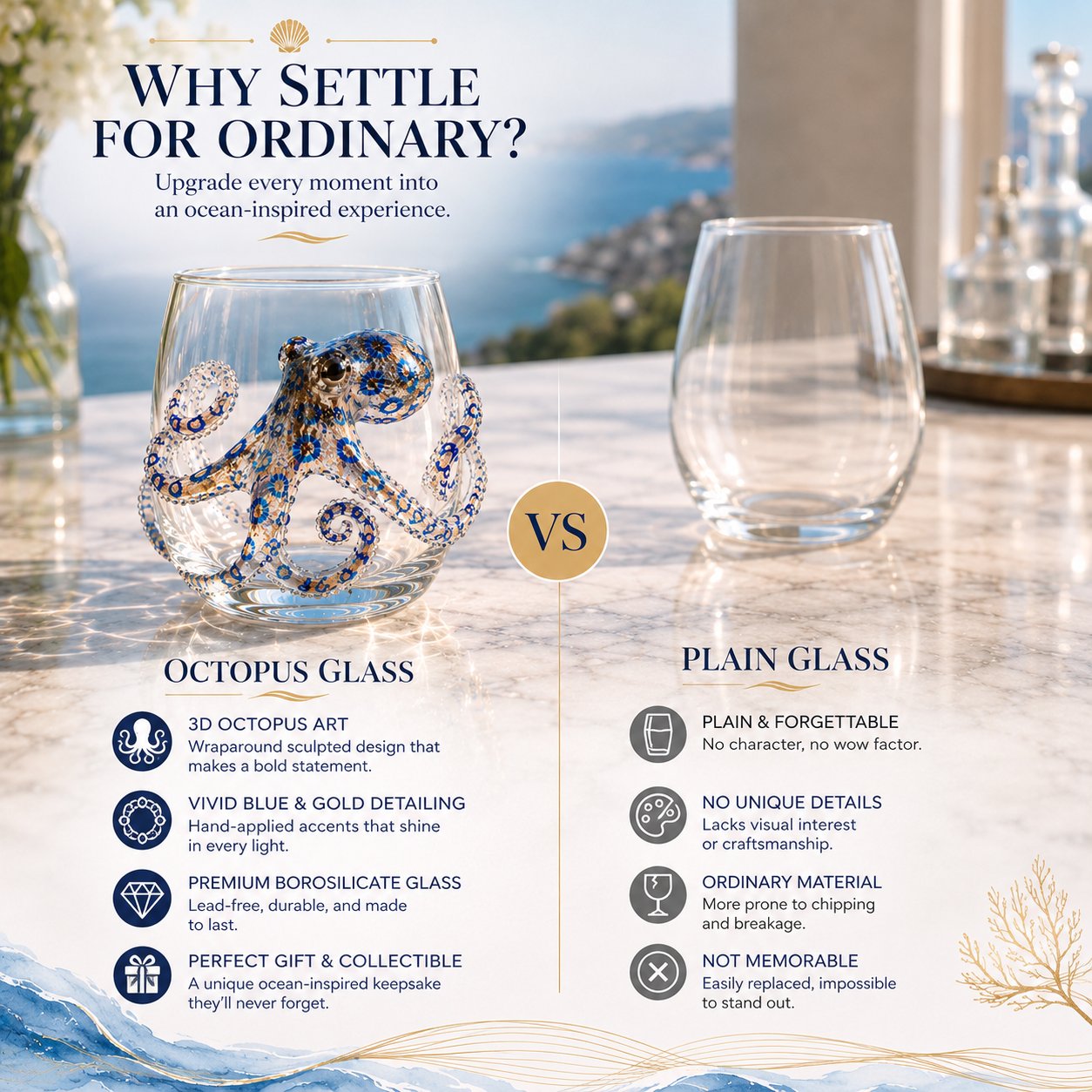 🔥 Last Day 66% OFF – 🌊 3D Ocean Animal Artisan Glassware Collection