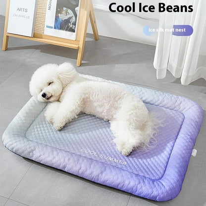 🐶❄️ Pet Cooling Pad Mat for Dogs and Cats Ice Silk Summer Cool Bed Blanket 🐾✨🌿 Gradient Colours 🌈 | Soft & Breathable 🧊 | Summer Comfort ☀️