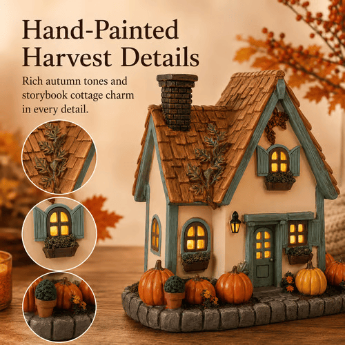 🍂Vintage Light Up Pumpkin Cottage Halloween Ornament-Huihui