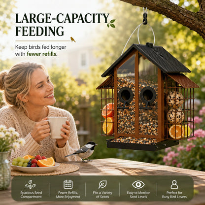 🐦 Outdoor Bird Feeder with Dual Suet Cages