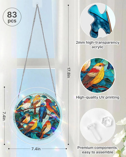 🌅 Acrylic Suncatcher Puzzles – Build, Hang & Watch Beautiful Designs Illuminate Your Space! 🌸🐦🌊