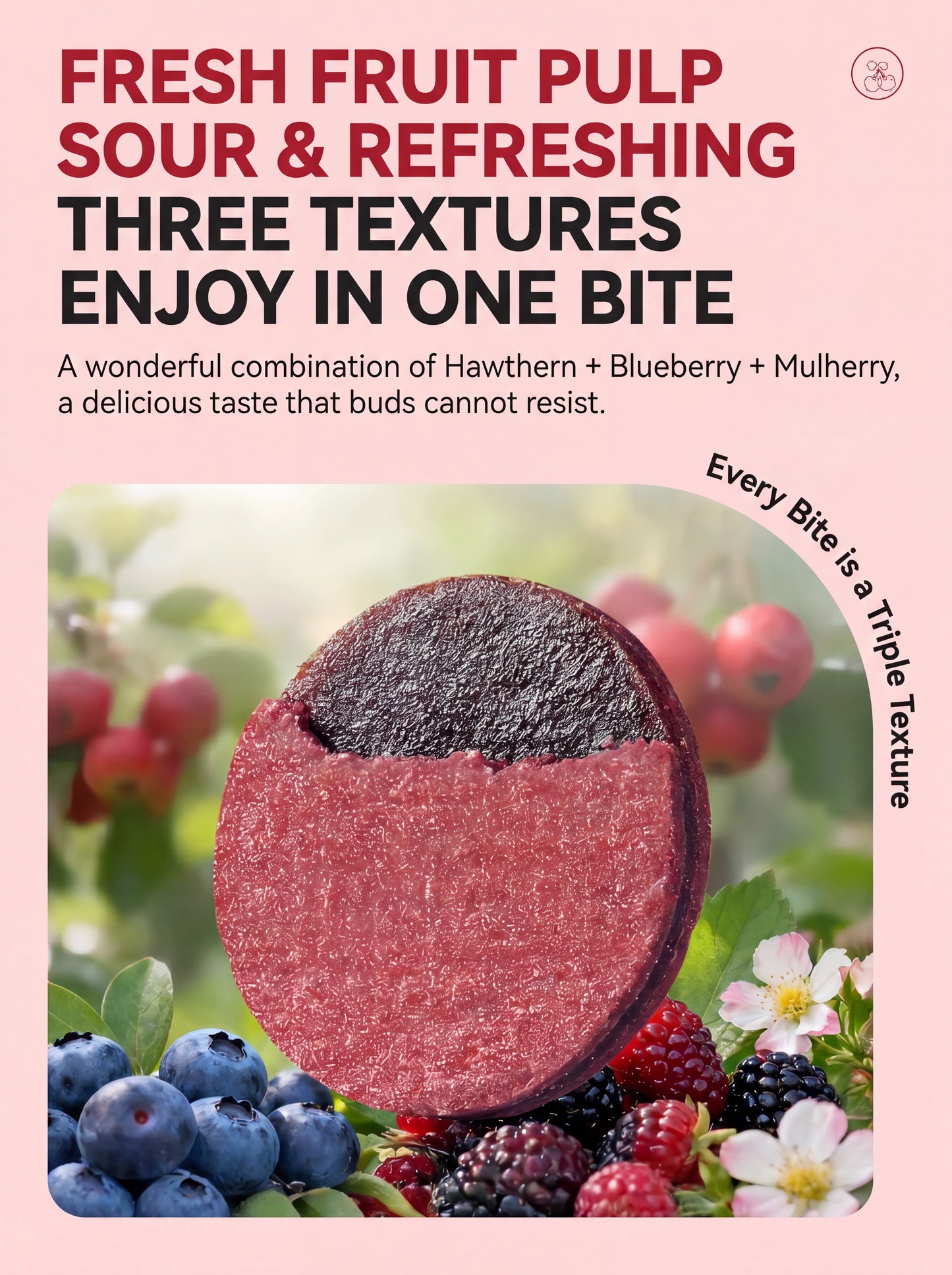 🌿Pure natural 🫐blueberry and 🍇mulberry stuffed 🍒hawthorn slices