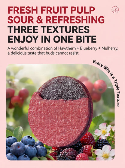 🌿Pure natural 🫐blueberry and 🍇mulberry stuffed 🍒hawthorn slices