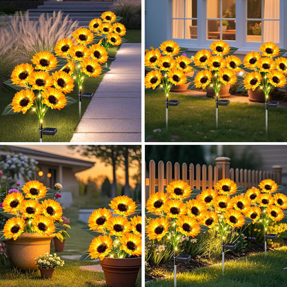 🌻Upgraded Realistic Nighttime Glow Waterproof Solar Powered LED Sunflower Garden Lights