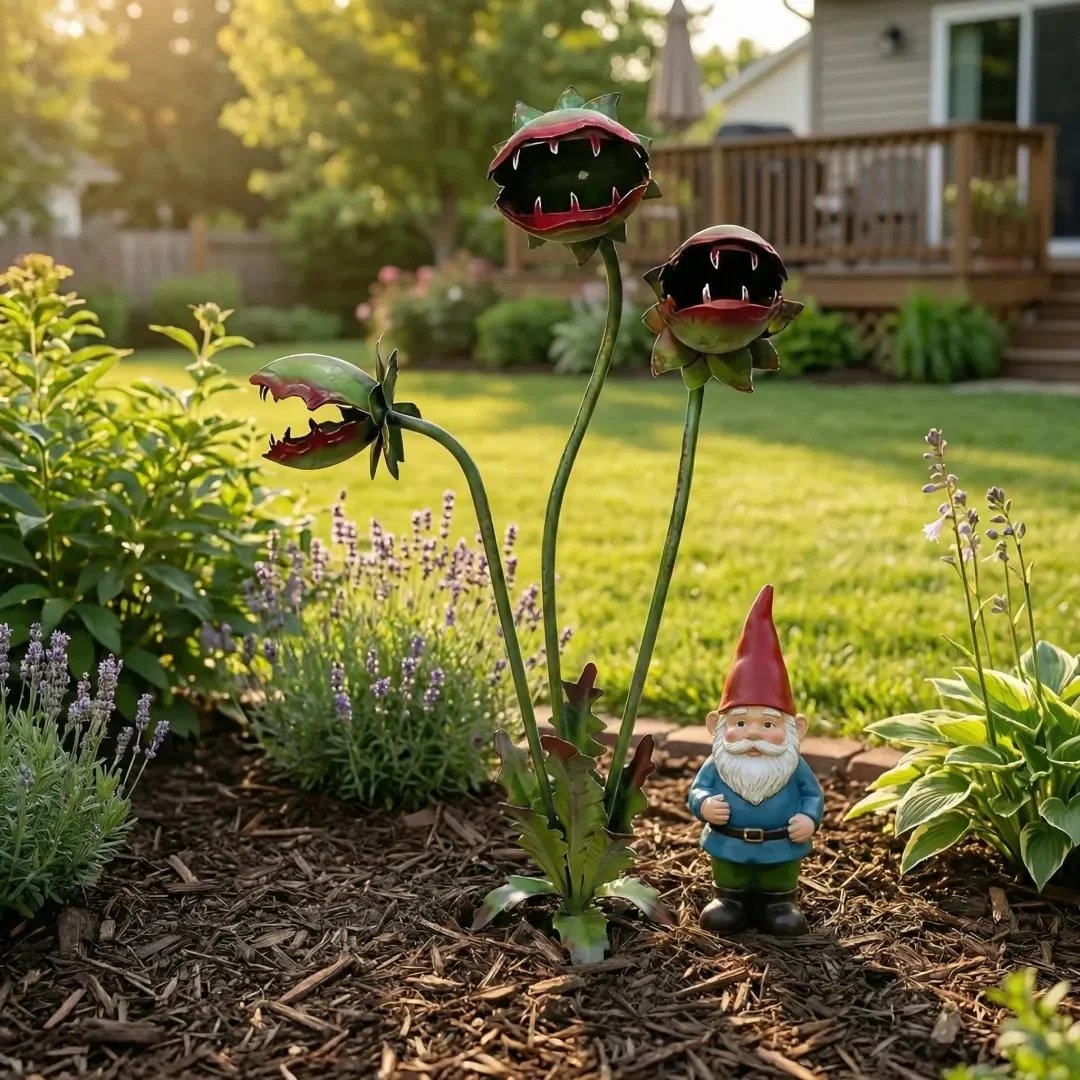 LAST DAY 59% OFF - Whimsical Metal Carnivorous Plant Garden Stake