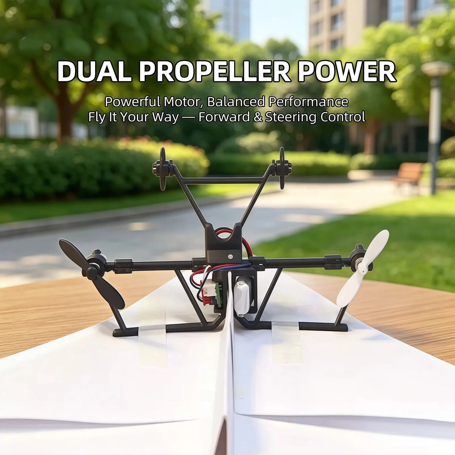 Hotfree Power-Up RC Paper Airplane Kit ✈️⚡ with Gyro Stabilizer – DIY Electric Remote Control Plane  Dual Propellers 🔄 | Lightweight 🪶 | Foldable Design 📦 | STEM Fun 🧠