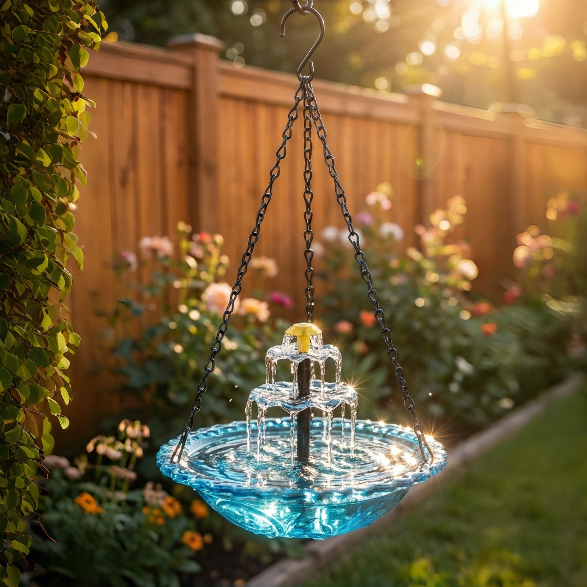 🔥🔥 New Year  70% OFF – Solar Cascade Hanging Bird Bath Fountain | 🚨 Selling Fast!