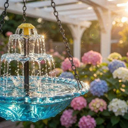 🔥🔥 New Year  70% OFF – Solar Cascade Hanging Bird Bath Fountain | 🚨 Selling Fast!