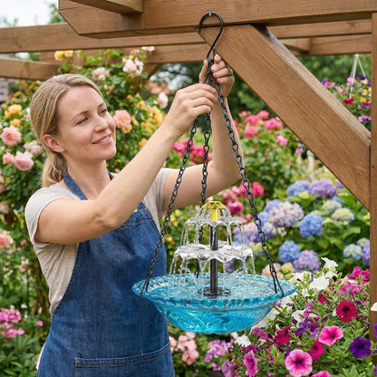 🔥🔥 New Year  70% OFF – Solar Cascade Hanging Bird Bath Fountain | 🚨 Selling Fast!