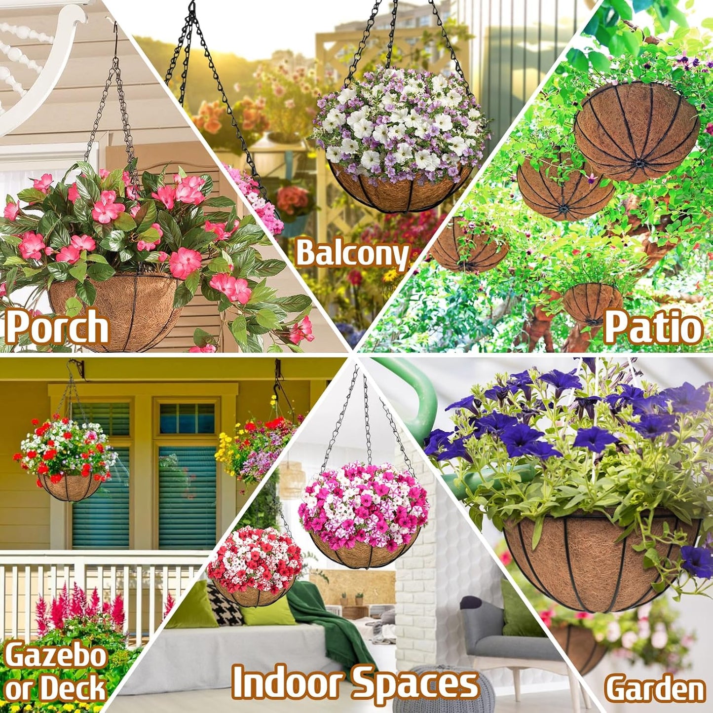 2 Packs Metal Hanging Baskets