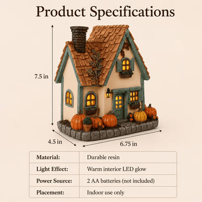 🍂Vintage Light Up Pumpkin Cottage Halloween Ornament-Huihui