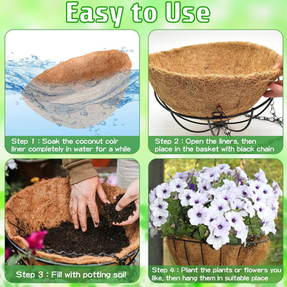 2 Packs Metal Hanging Baskets