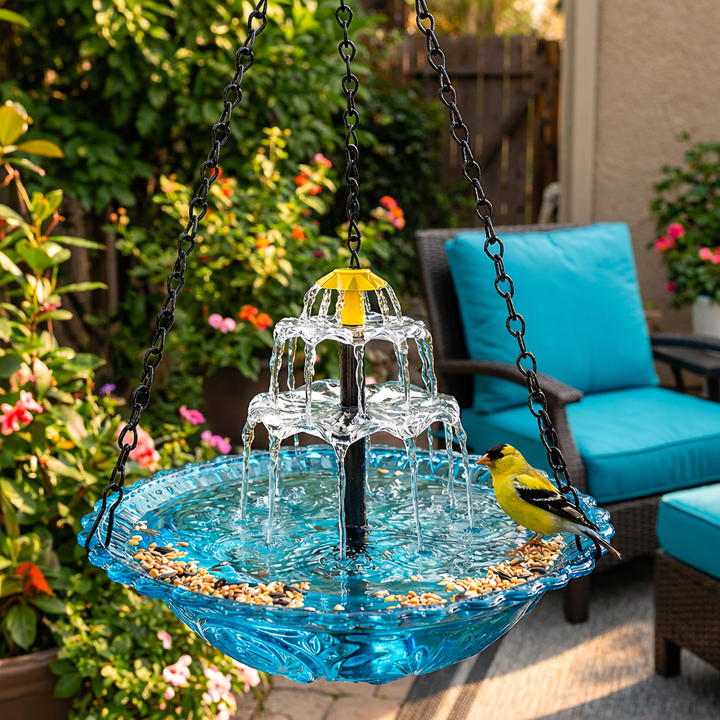 🔥🔥 New Year  70% OFF – Solar Cascade Hanging Bird Bath Fountain | 🚨 Selling Fast!
