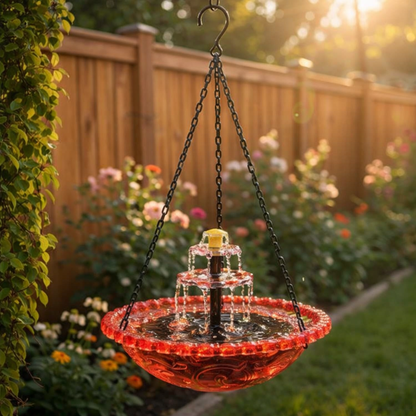 🔥🔥 New Year  70% OFF – Solar Cascade Hanging Bird Bath Fountain | 🚨 Selling Fast!