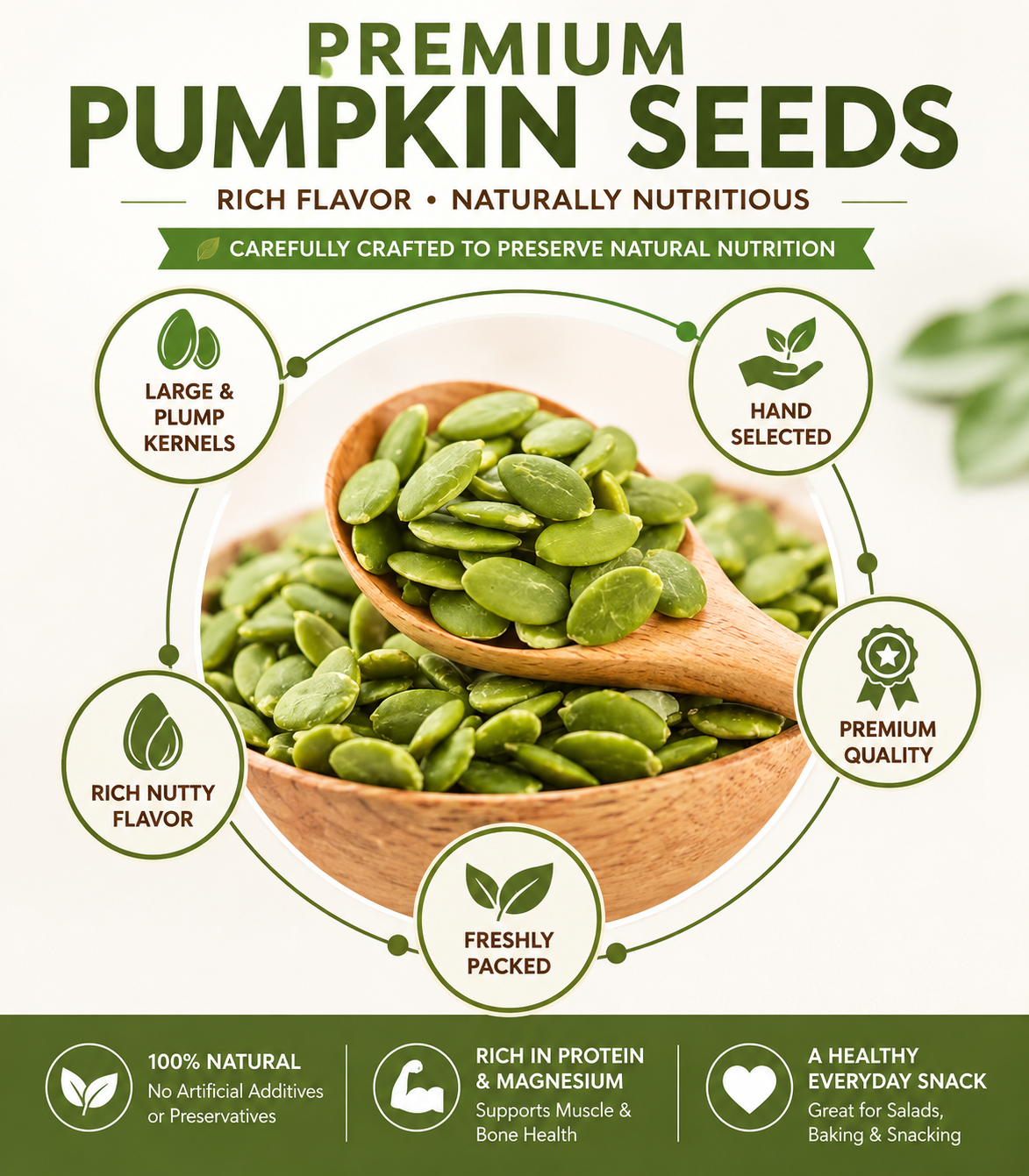 "Premium Roasted Pumpkin Seeds – Crunchy, Healthy, & Perfect for Snacking! 🎃 Limited Time Offer!"