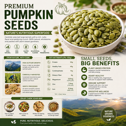 "Premium Roasted Pumpkin Seeds – Crunchy, Healthy, & Perfect for Snacking! 🎃 Limited Time Offer!"