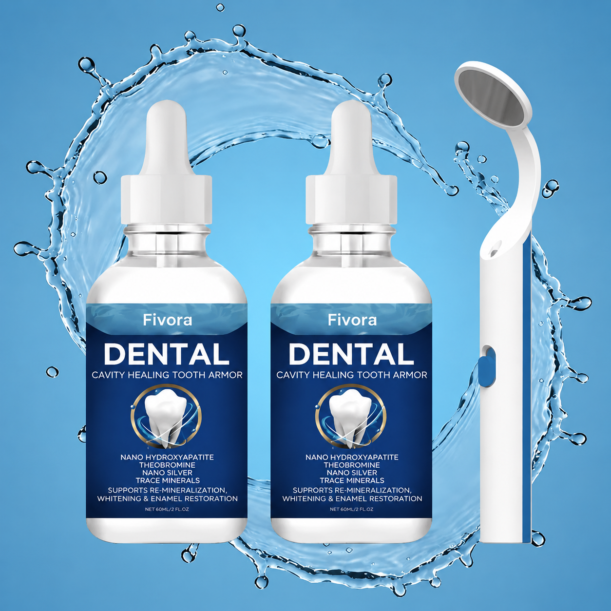 Fivora™ Advanced Enamel Repair & Whitening Kit (Includes Free LED Mirror)