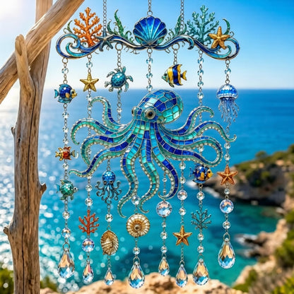 🐋 Ocean-Themed Crystal Wind Chime – Bring the Ocean Glow to Your Garden-Huihui