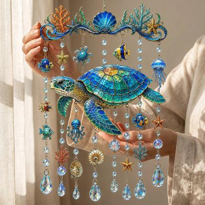 🐋 Ocean-Themed Crystal Wind Chime – Bring the Ocean Glow to Your Garden-Huihui