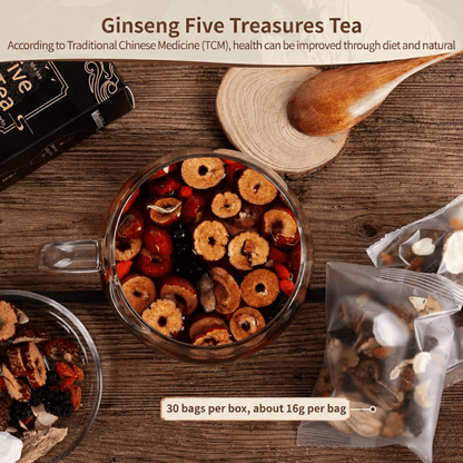 KIDNEY TEA FORMULA GINSENG - FIVE TREASURE TEA :Good for health, improves kidney conditions and function better
