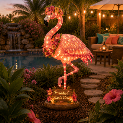 🦩✨ Flamingo Glow Garden Sculpture ✨🦩  🌿💡 Bring Your Garden to Life with Magical Glow 💡🌿