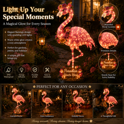 🦩✨ Flamingo Glow Garden Sculpture ✨🦩  🌿💡 Bring Your Garden to Life with Magical Glow 💡🌿