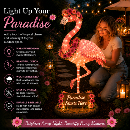🦩✨ Flamingo Glow Garden Sculpture ✨🦩  🌿💡 Bring Your Garden to Life with Magical Glow 💡🌿