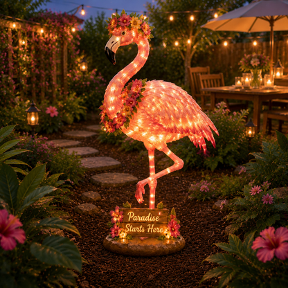 🦩✨ Flamingo Glow Garden Sculpture ✨🦩  🌿💡 Bring Your Garden to Life with Magical Glow 💡🌿