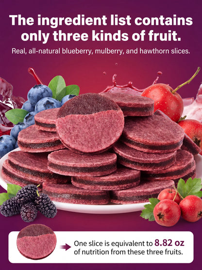 🌿Pure natural 🫐blueberry and 🍇mulberry stuffed 🍒hawthorn slices