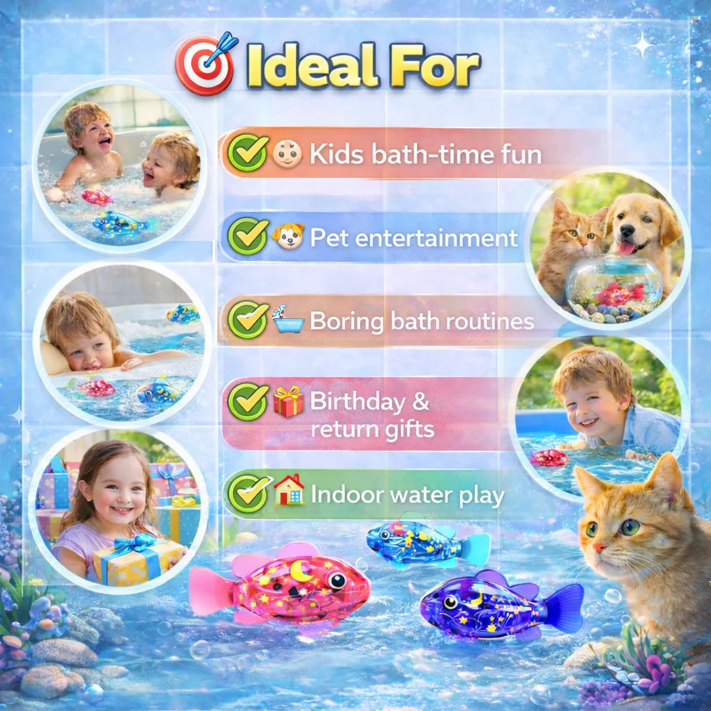 🐟LED Swimming Robot Fish Toy-4 Pack