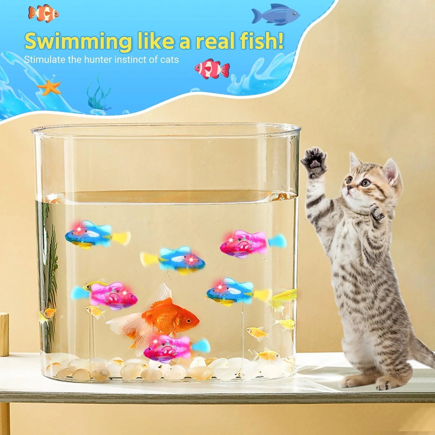 🐟LED Swimming Robot Fish Toy-4 Pack