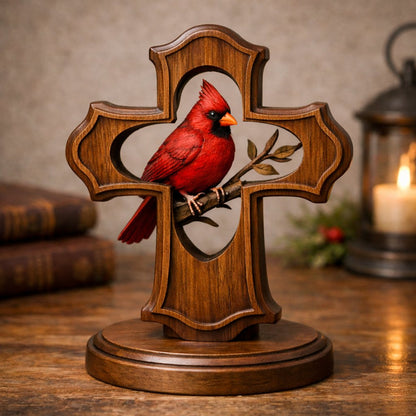 🔥Last Day 50% OFF - ❤️✝️Handcrafted Cardinal Cross Ornament