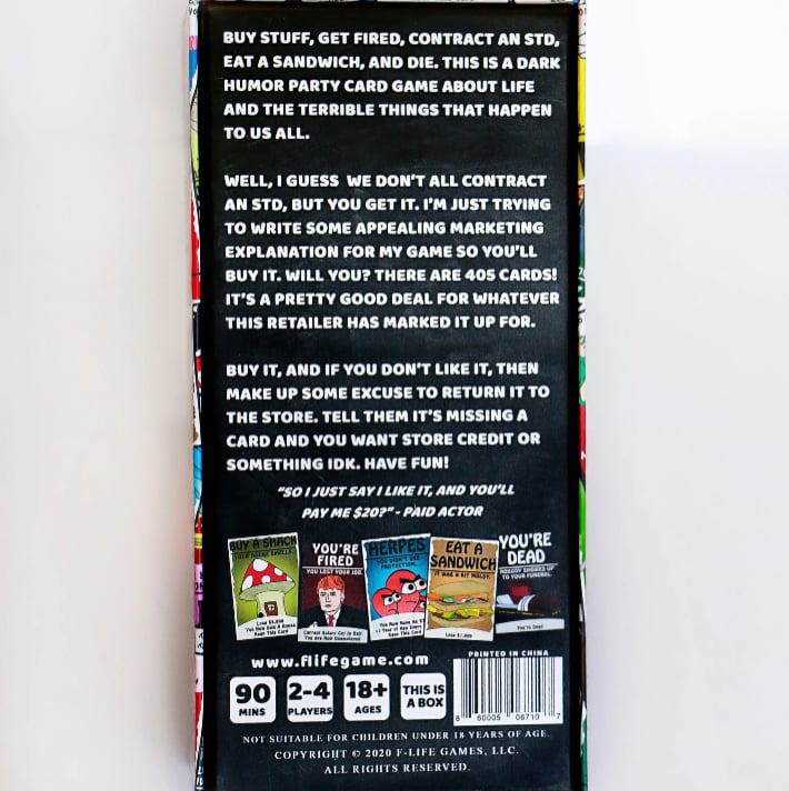 🎁Last Day 57% OFF - F-Life: A Game About Adulthood – Darkly Humorous Party Card Game for Adults, Life Simulation, Wealth Building, Retirement & Graveyard Revenge