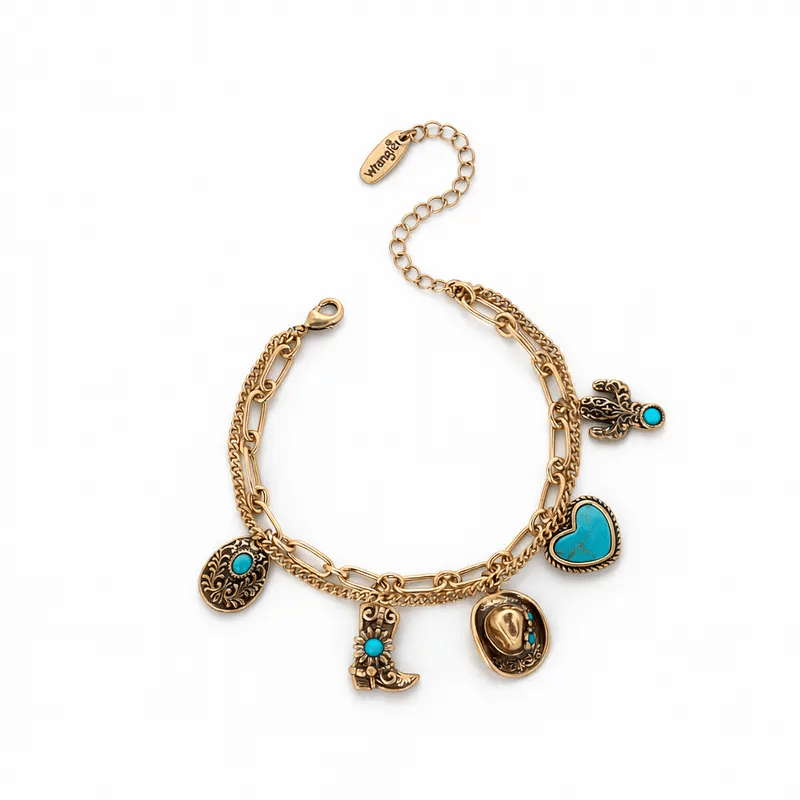 🔥Summer Hot Sale 66% OFF - 🏇🤠Handmade Western Cowboy Charm Bracelet with Boot Hat Cactus & Heart Charms🌵