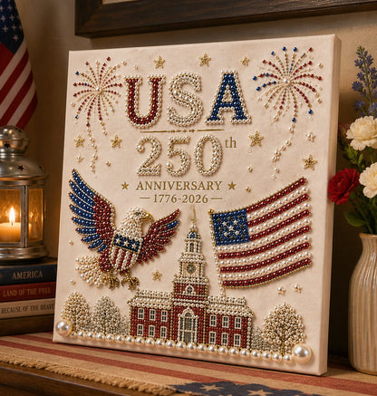 🔥Limited Edition, Only 100 Sets Left! - 🇺🇸 USA 250th Anniversary DIY Pearl Painting Kit ✨❤️‍🔥