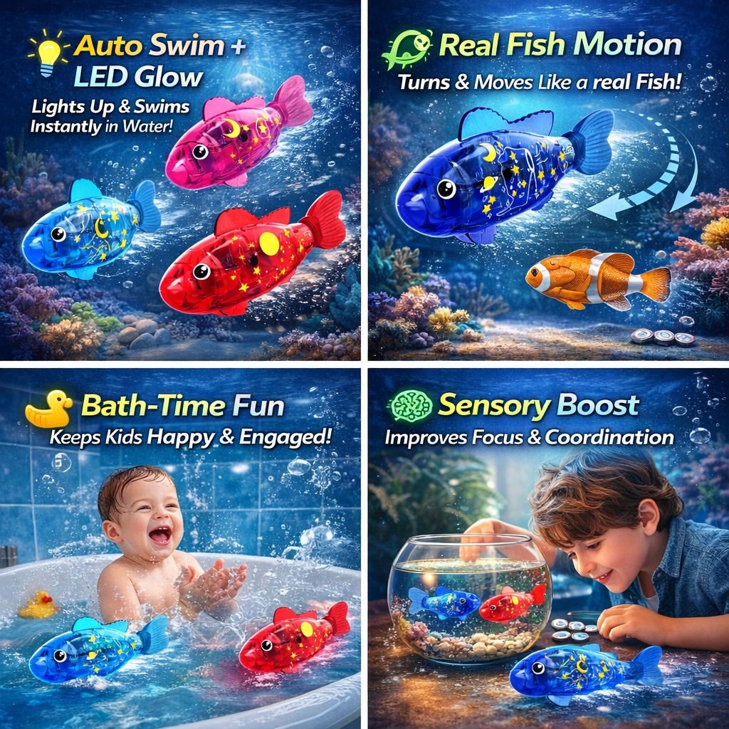 🐟LED Swimming Robot Fish Toy-4 Pack