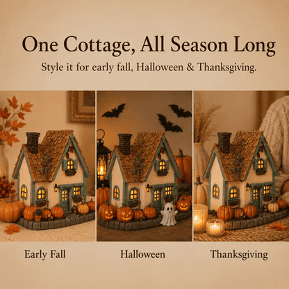 🍂Vintage Light Up Pumpkin Cottage Halloween Ornament-Huihui