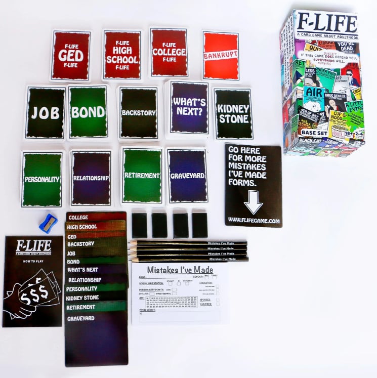 🎁Last Day 57% OFF - F-Life: A Game About Adulthood – Darkly Humorous Party Card Game for Adults, Life Simulation, Wealth Building, Retirement & Graveyard Revenge