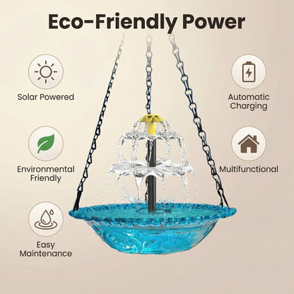 🔥🔥 New Year  70% OFF – Solar Cascade Hanging Bird Bath Fountain | 🚨 Selling Fast!