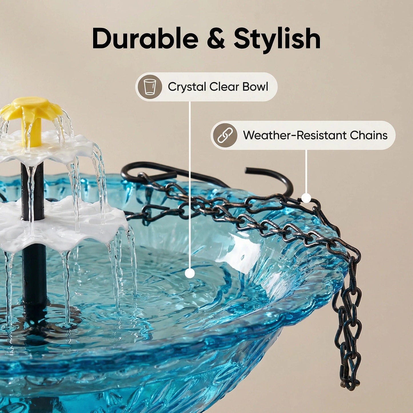 🔥🔥 New Year  70% OFF – Solar Cascade Hanging Bird Bath Fountain | 🚨 Selling Fast!