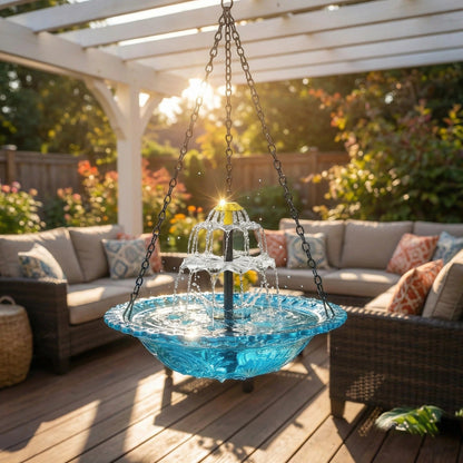 🔥🔥 New Year  70% OFF – Solar Cascade Hanging Bird Bath Fountain | 🚨 Selling Fast!