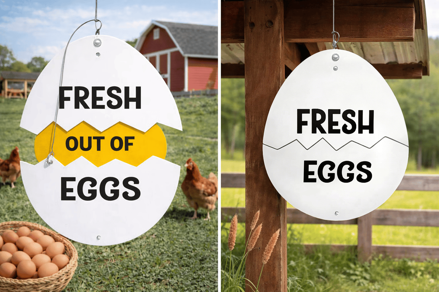 🥚Farm Fresh Eggs Metal Sign - Rustic Farmhouse Decor for Coop & Market🏠🐔