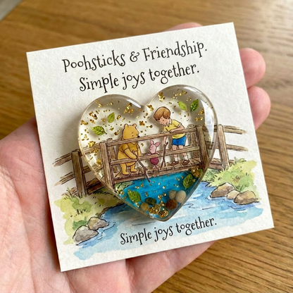 🚨Only 300 Units Left-🎁The Pooh Heart Keepsake A Pocket Hug from the Hundred Acre Wood💌Crafted By Hand