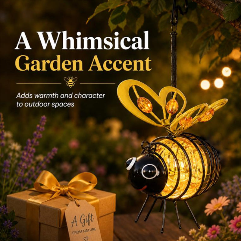 🐝Hanging Solar Bee Light – Warm Amber Glow, Flicker-Free, Perfect for Garden Parties, Camping, or Kids’ Rooms – Spread Joy Day and Night 🌞🌜